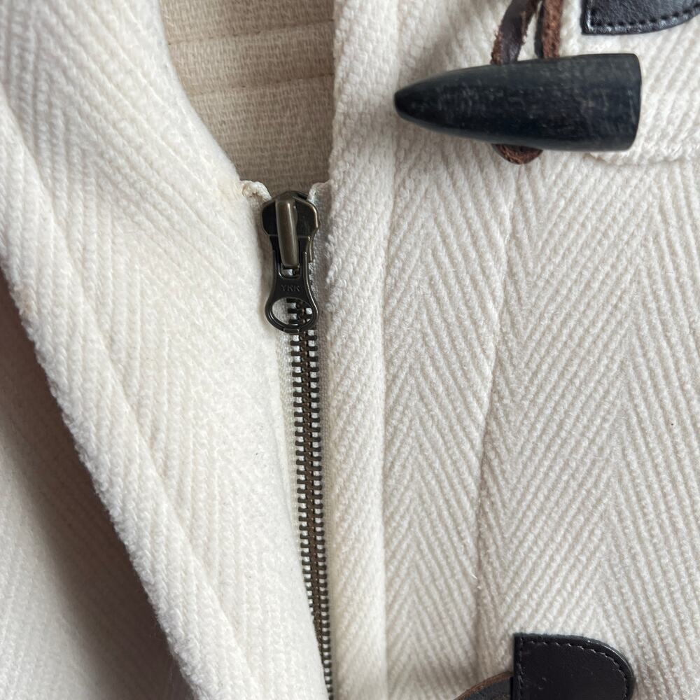 Saint James Toggle Wool Coat Heavy Cream Ivory Hooded Jacket Women's 4 France 36 - Picture 5 of 10